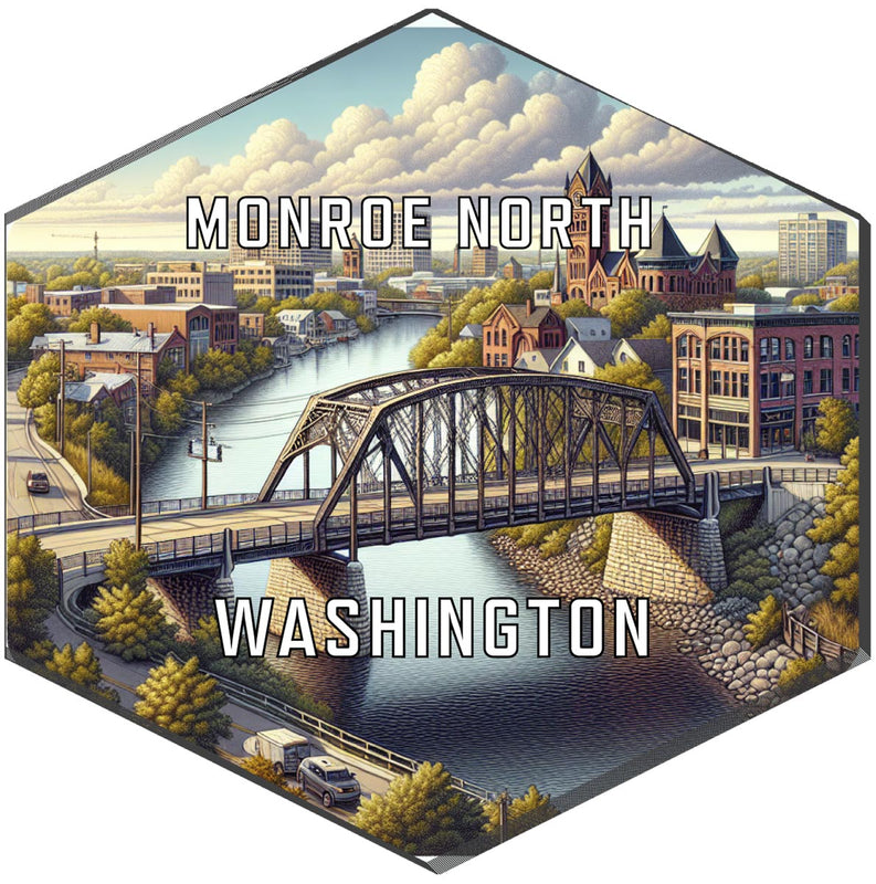 Monroe North Washington Travel Destination Souvenir Vinyl Decal Sticker 2-Inch
