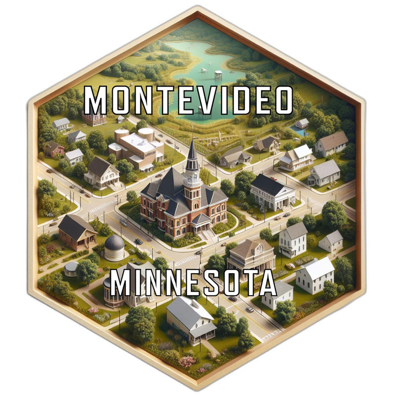 Montevideo Minnesota Souvenir Travel Destination Die Cut Hexagon Fridge Magnet 6-Inch