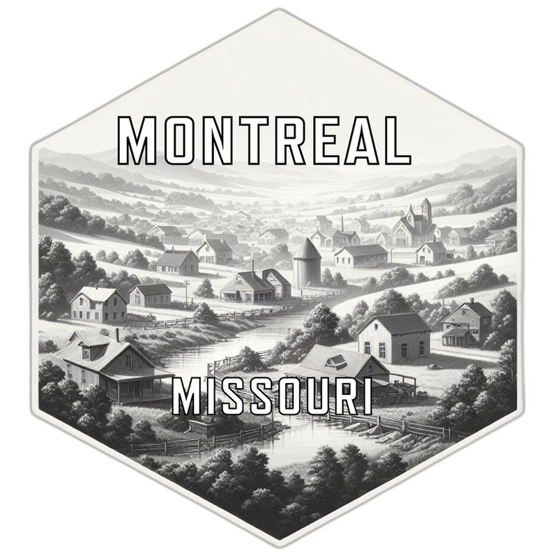 Montreal Missouri Souvenir Travel Destination Die Cut Hexagon Fridge Magnet 2-Inch