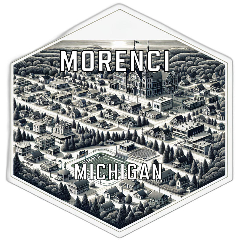Morenci Michigan Souvenir Travel Destination Die Cut Hexagon Fridge Magnet 2-Inch