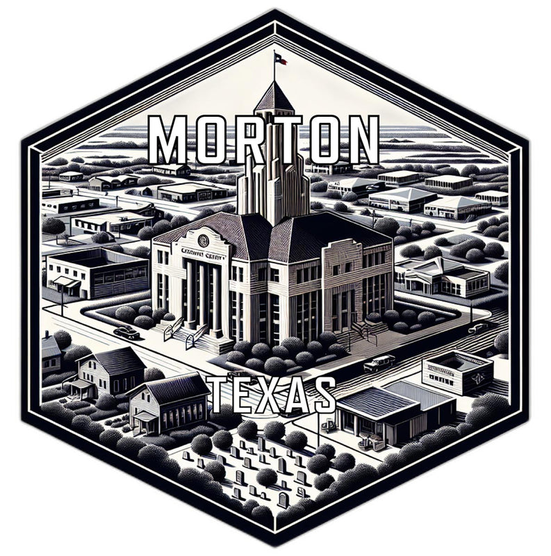 Morton Texas Souvenir Travel Destination Die Cut Hexagon Fridge Magnet 6-Inch