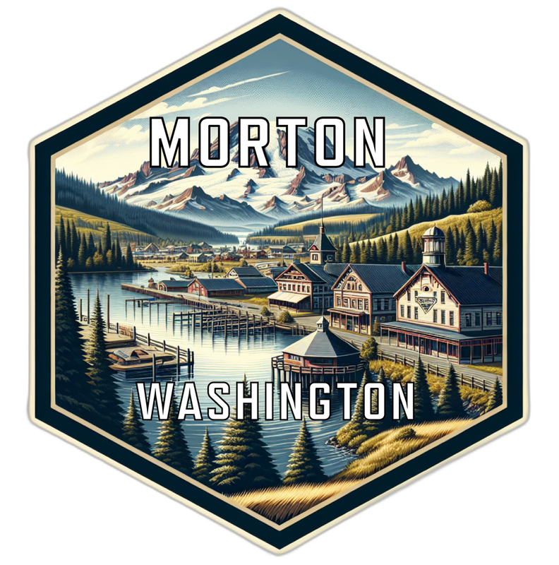 Morton Washington Souvenir Travel Destination Die Cut Hexagon Fridge Magnet 2-Inch