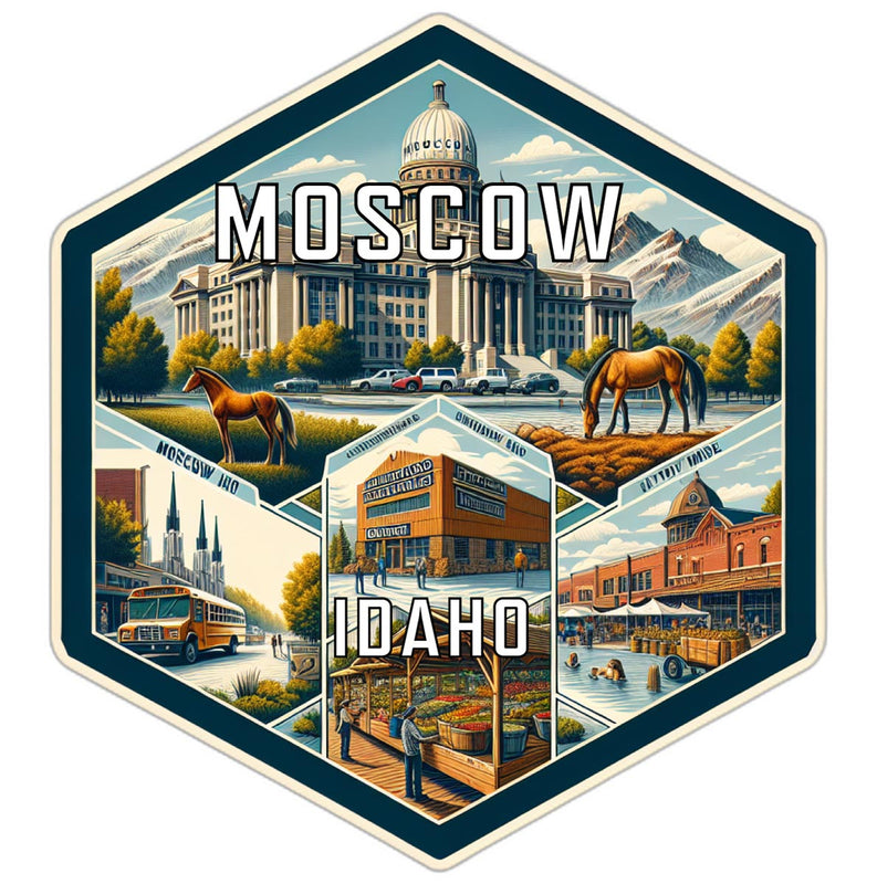 Moscow Idaho Travel Destination Souvenir Vinyl Decal Sticker 2-Inch