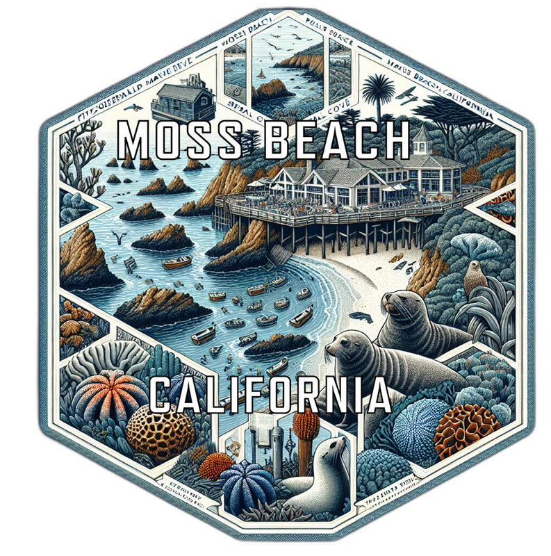 Moss Beach California Travel Destination Souvenir Vinyl Decal Sticker 2-Inch