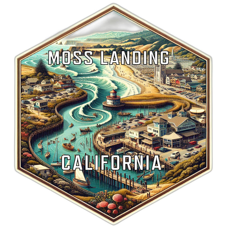 Moss Landing California Travel Destination Souvenir Vinyl Decal Sticker 2-Inch