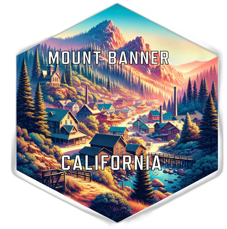 Mount Banner California Travel Destination Souvenir Vinyl Decal Sticker 4-Inch