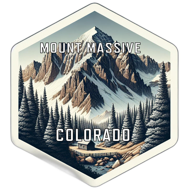 Mount Massive Colorado Travel Destination Souvenir Vinyl Decal Sticker 4-Inch