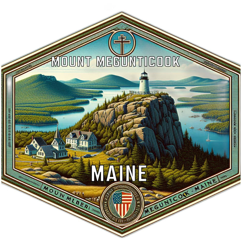 Mount Megunticook Maine Travel Destination Souvenir Vinyl Decal Sticker 6-Inch