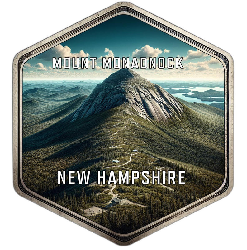 Mount Monadnock New Hampshire Souvenir Travel Destination Die Cut Hexagon Fridge Magnet 6-Inch