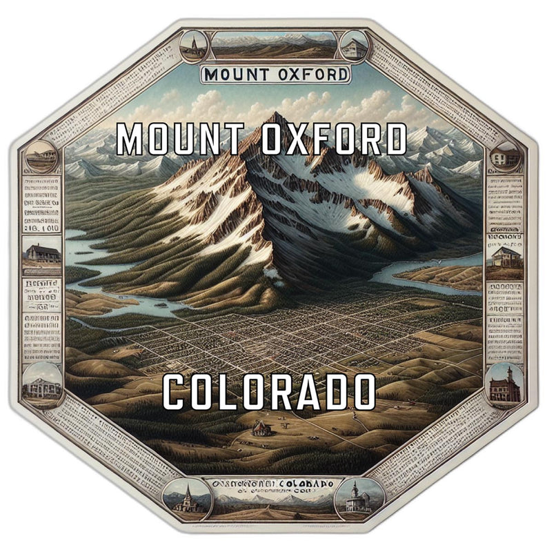 Mount Oxford Colorado Souvenir Travel Destination Die Cut Hexagon Fridge Magnet 2-Inch