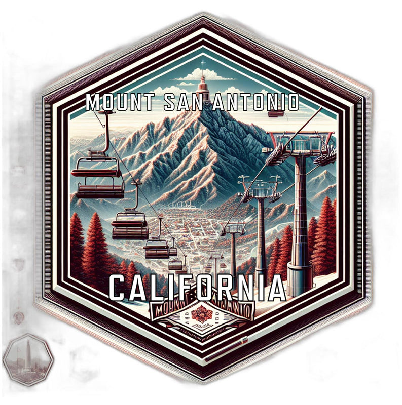 Mount San Antonio California Travel Destination Souvenir Vinyl Decal Sticker 2-Inch