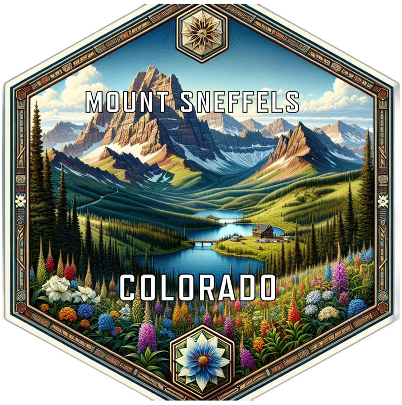Mount Sneffels Colorado Travel Destination Souvenir Vinyl Decal Sticker 4-Inch