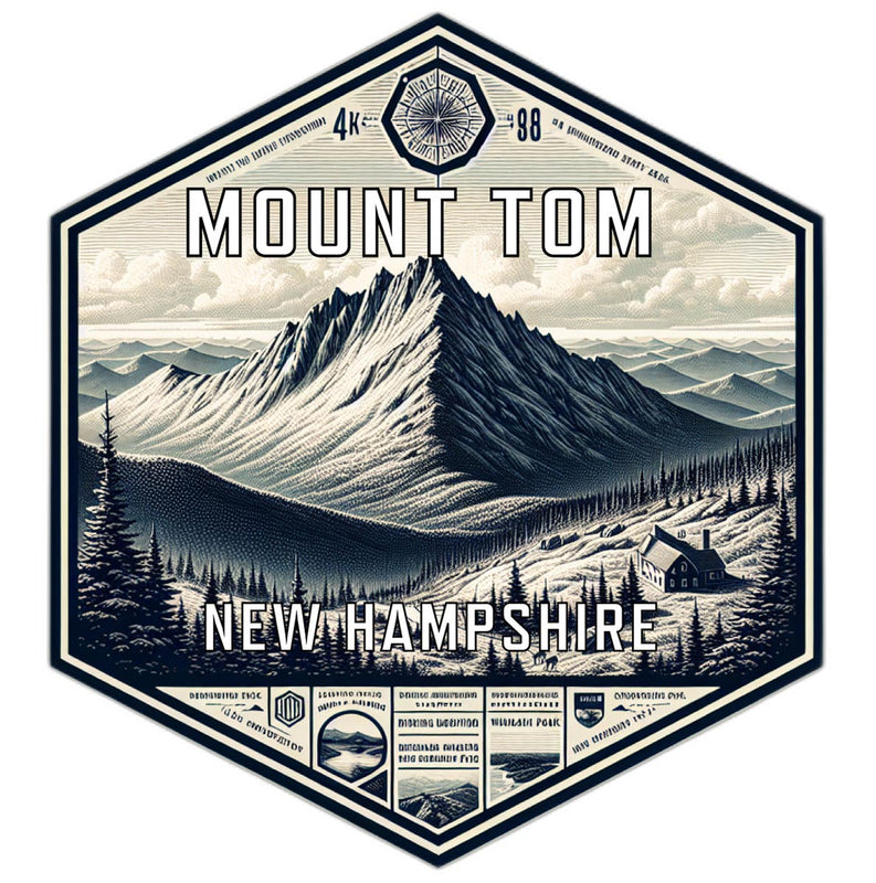 Mount Tom New Hampshire Souvenir Travel Destination Die Cut Hexagon Fridge Magnet 2-Inch