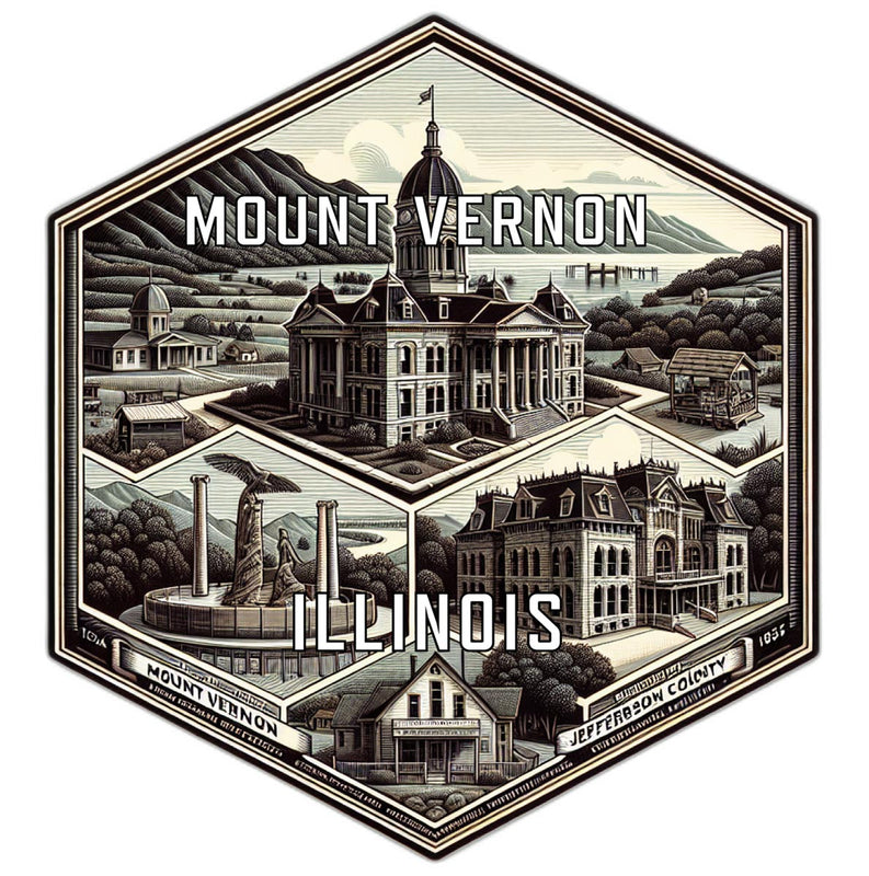 Mount Vernon Illinois Travel Destination Souvenir Vinyl Decal Sticker 2-Inch