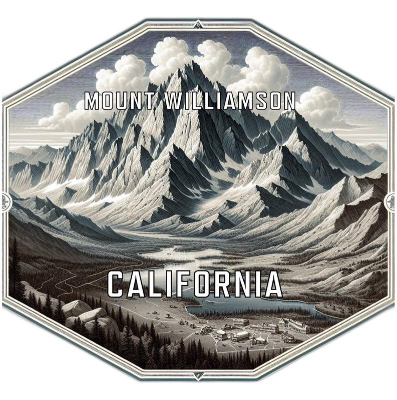 Mount Williamson California Travel Destination Souvenir Vinyl Decal Sticker 4-Inch