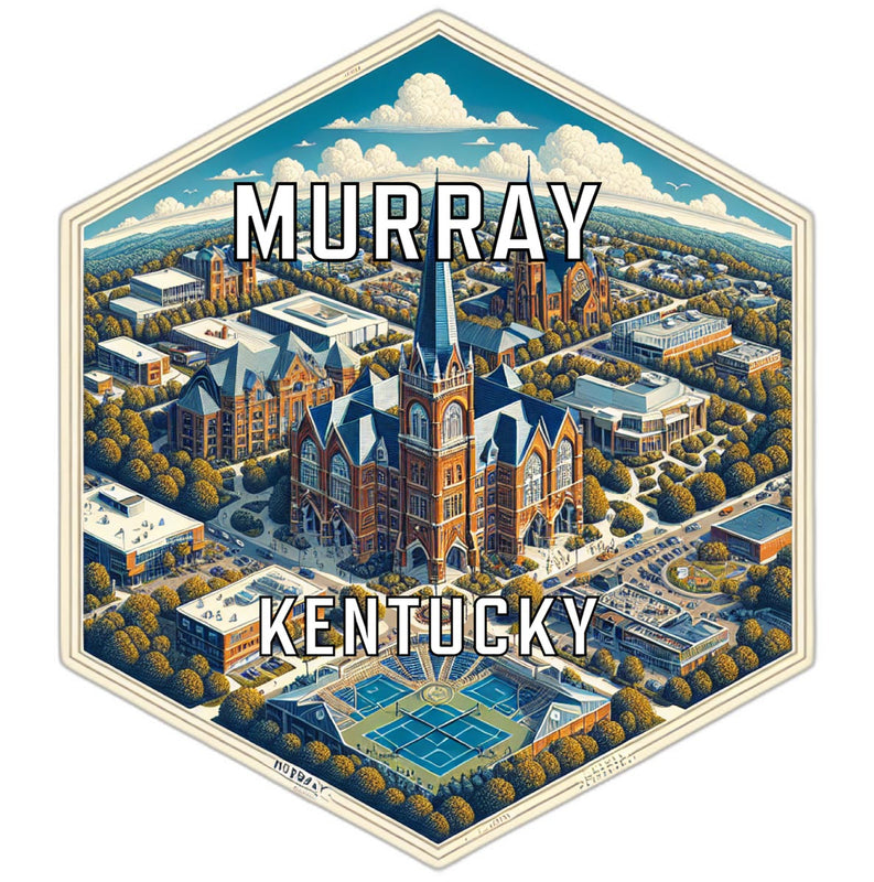 Murray Kentucky Souvenir Travel Destination Die Cut Hexagon Fridge Magnet 2-Inch