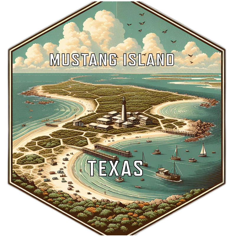 Mustang Island Texas Travel Destination Souvenir Vinyl Decal Sticker 2-Inch