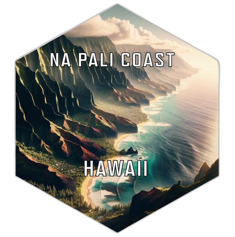 Na Pali Coast Hawaii Souvenir Travel Destination Die Cut Hexagon Fridge Magnet 6-Inch