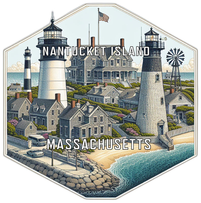 Nantucket Island Massachusetts Travel Destination Souvenir Vinyl Decal Sticker 2-Inch