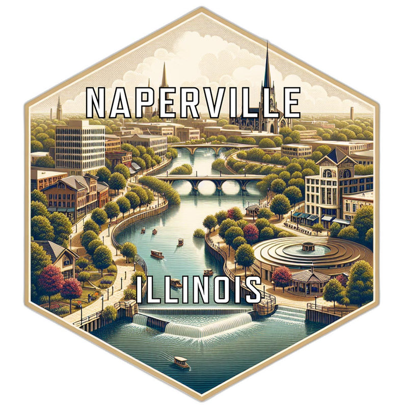 Naperville Illinois Travel Destination Souvenir Vinyl Decal Sticker 4-Inch