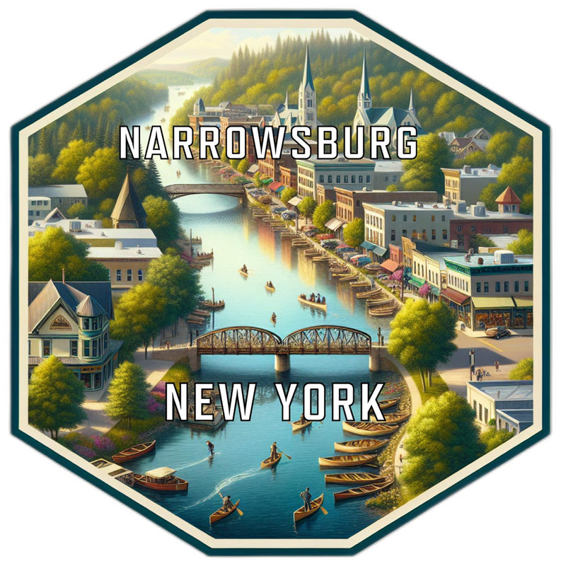 Narrowsburg New York Souvenir Travel Destination Die Cut Hexagon Fridge Magnet 2-Inch
