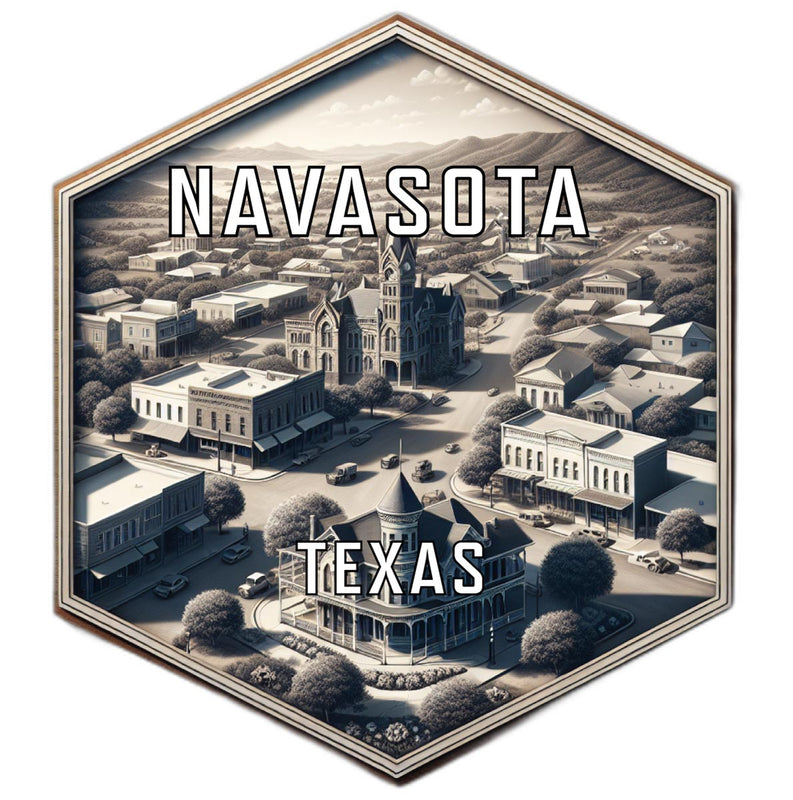 Navasota Texas Souvenir Travel Destination Die Cut Hexagon Fridge Magnet 2-Inch