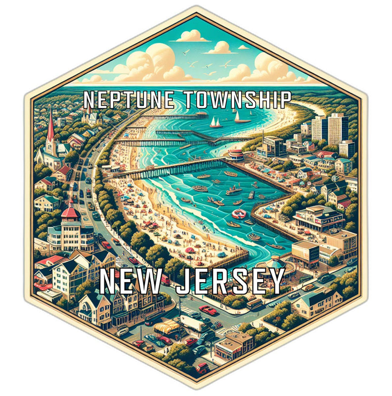Neptune Township New Jersey Travel Destination Souvenir Vinyl Decal Sticker 4-Inch