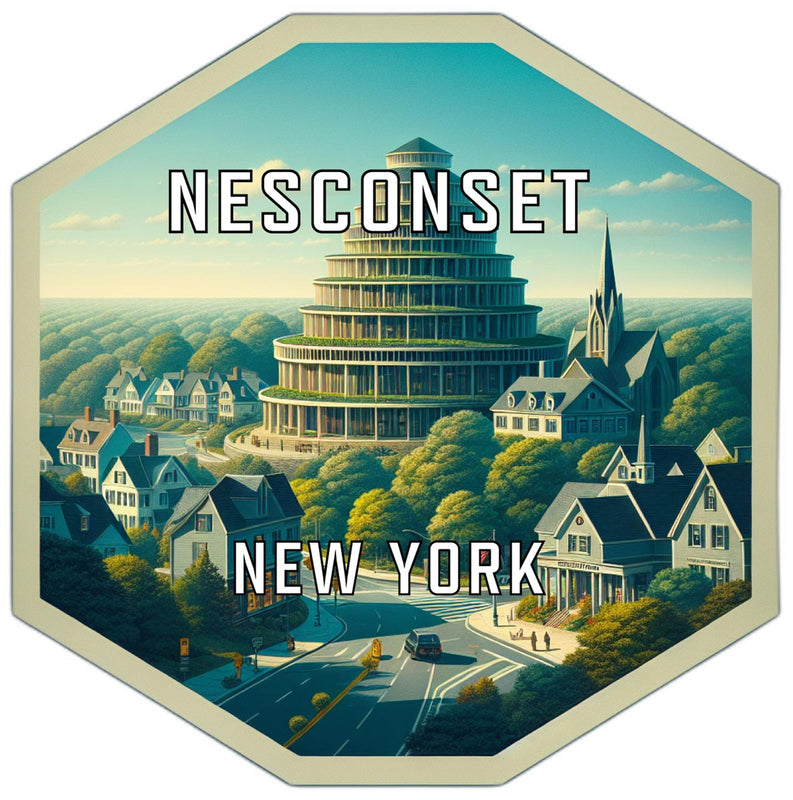 Nesconset New York Souvenir Travel Destination Die Cut Hexagon Fridge Magnet 6-Inch