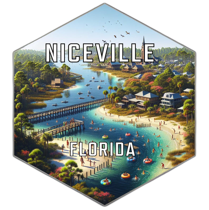 Niceville Florida Souvenir Travel Destination Die Cut Hexagon Fridge Magnet 2-Inch