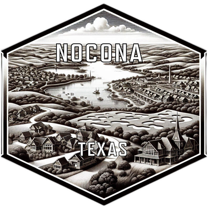 Nocona Texas Souvenir Travel Destination Die Cut Hexagon Fridge Magnet 2-Inch