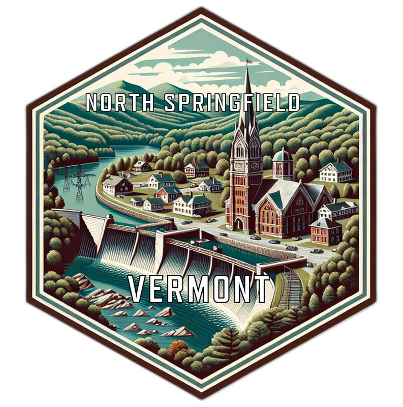 North Springfield Vermont Travel Destination Souvenir Vinyl Decal Sticker 6-Inch