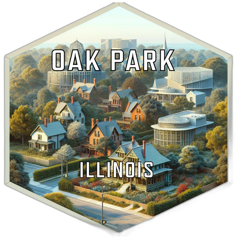 Oak Park Illinois Travel Destination Souvenir Vinyl Decal Sticker 6-Inch