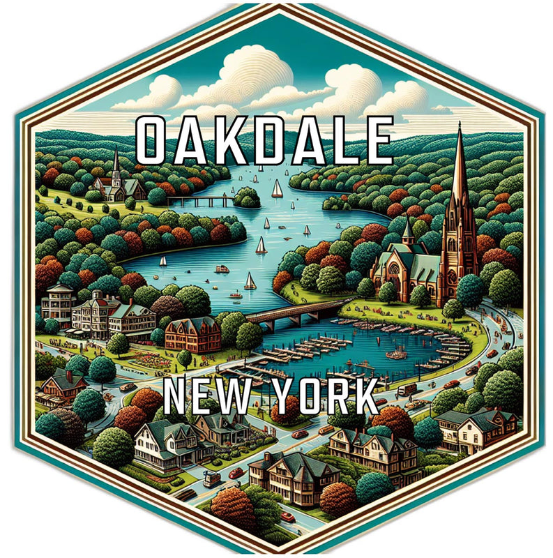 Oakdale New York Travel Destination Souvenir Vinyl Decal Sticker 6-Inch