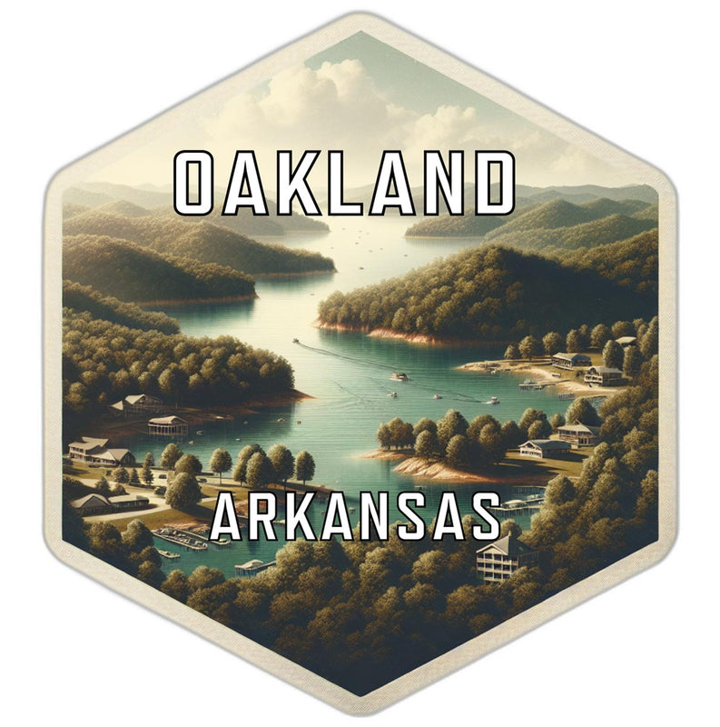 Oakland Arkansas Souvenir Travel Destination Die Cut Hexagon Fridge Magnet 2-Inch