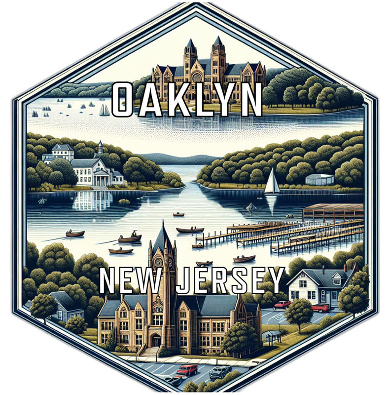 Oaklyn New Jersey Travel Destination Souvenir Vinyl Decal Sticker 6-Inch