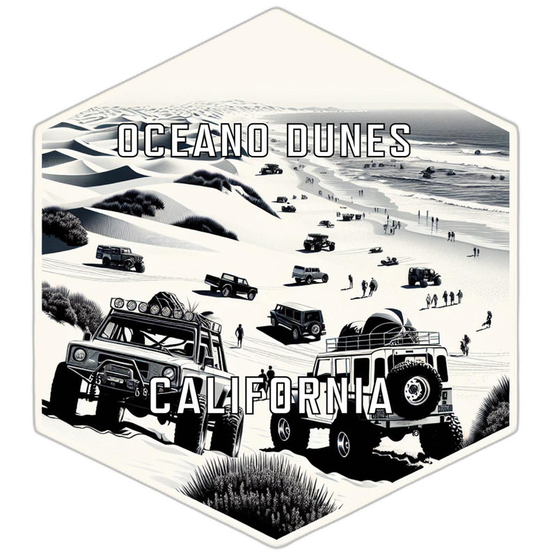 Oceano Dunes California Souvenir Travel Destination Die Cut Hexagon Fridge Magnet 2-Inch