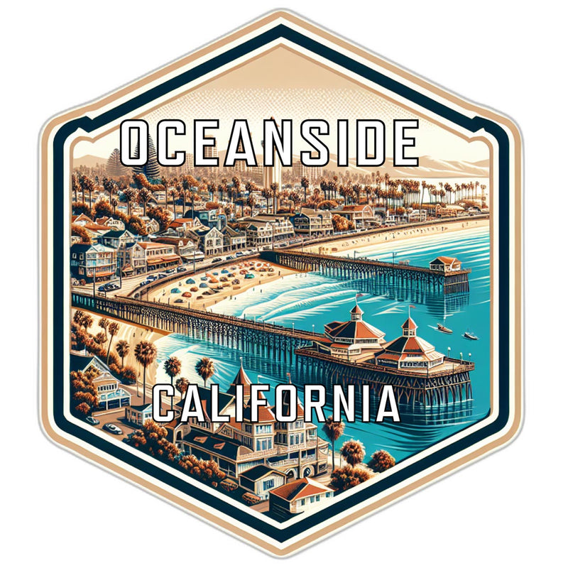 Oceanside California Travel Destination Souvenir Vinyl Decal Sticker 4-Inch