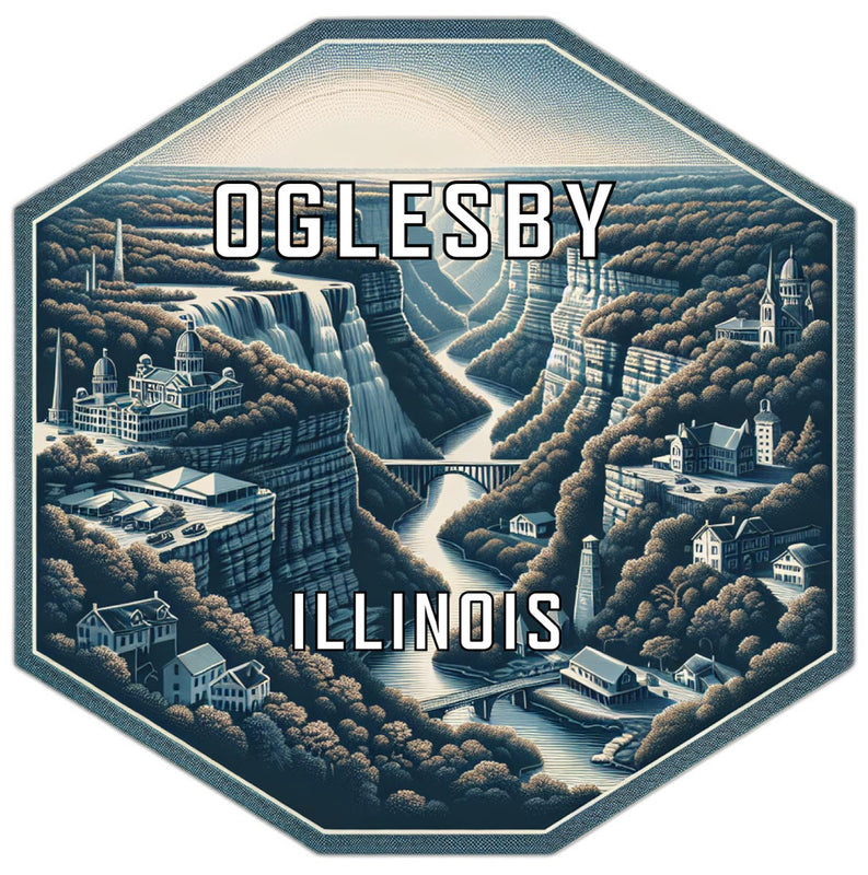 Oglesby Illinois Travel Destination Souvenir Vinyl Decal Sticker 2-Inch