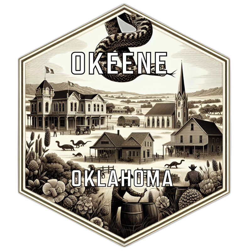 Okeene Oklahoma Souvenir Travel Destination Die Cut Hexagon Fridge Magnet 6-Inch