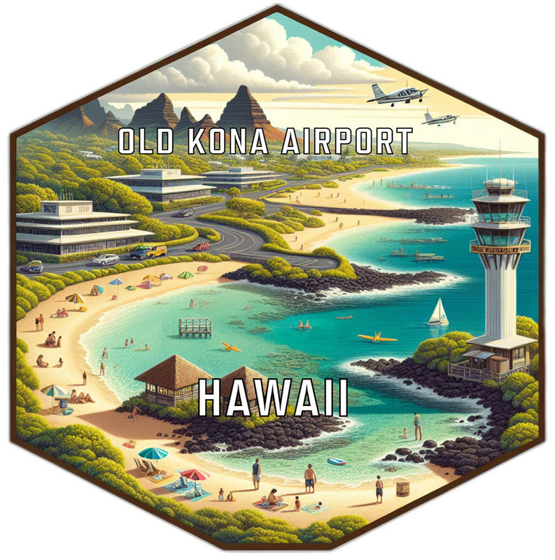 Old Kona Airport Hawaii Travel Destination Souvenir Vinyl Decal Sticker 2-Inch