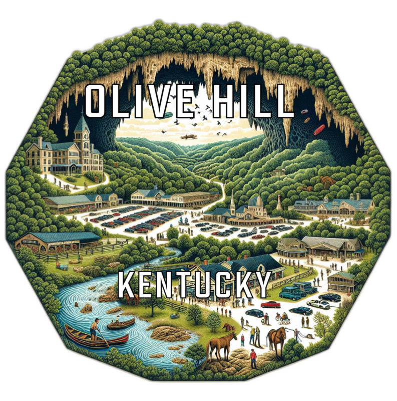 Olive Hill Kentucky Souvenir Travel Destination Die Cut Hexagon Fridge Magnet 6-Inch