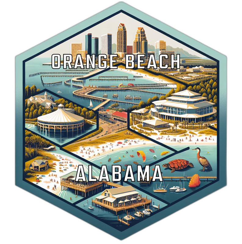 Orange Beach Alabama Travel Destination Souvenir Vinyl Decal Sticker 6-Inch