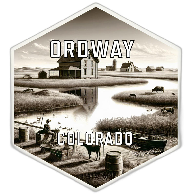 Ordway Colorado Souvenir Travel Destination Die Cut Hexagon Fridge Magnet 2-Inch