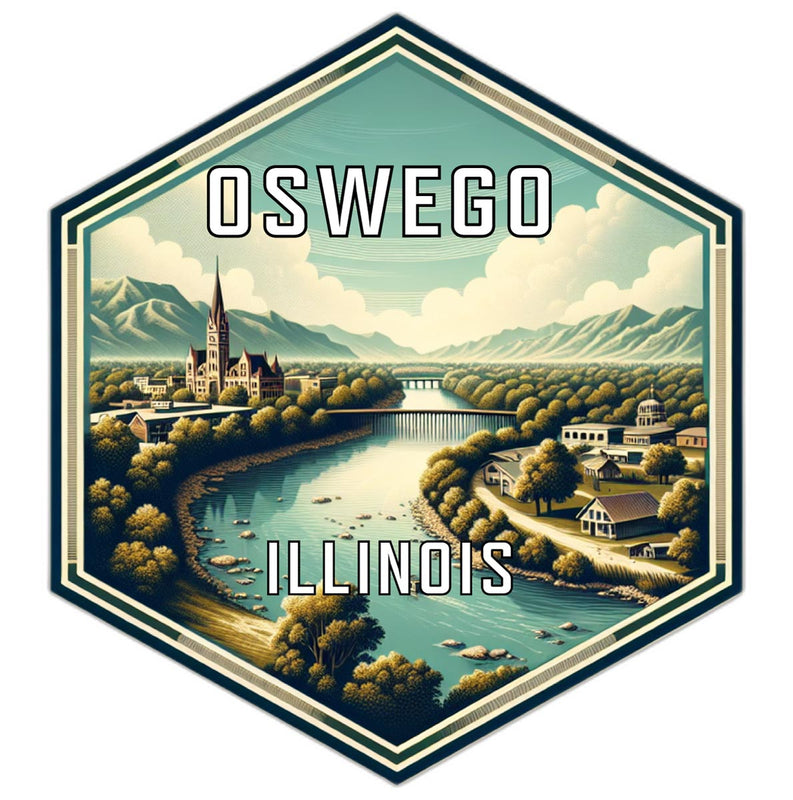 Oswego Illinois Travel Destination Souvenir Vinyl Decal Sticker 2-Inch