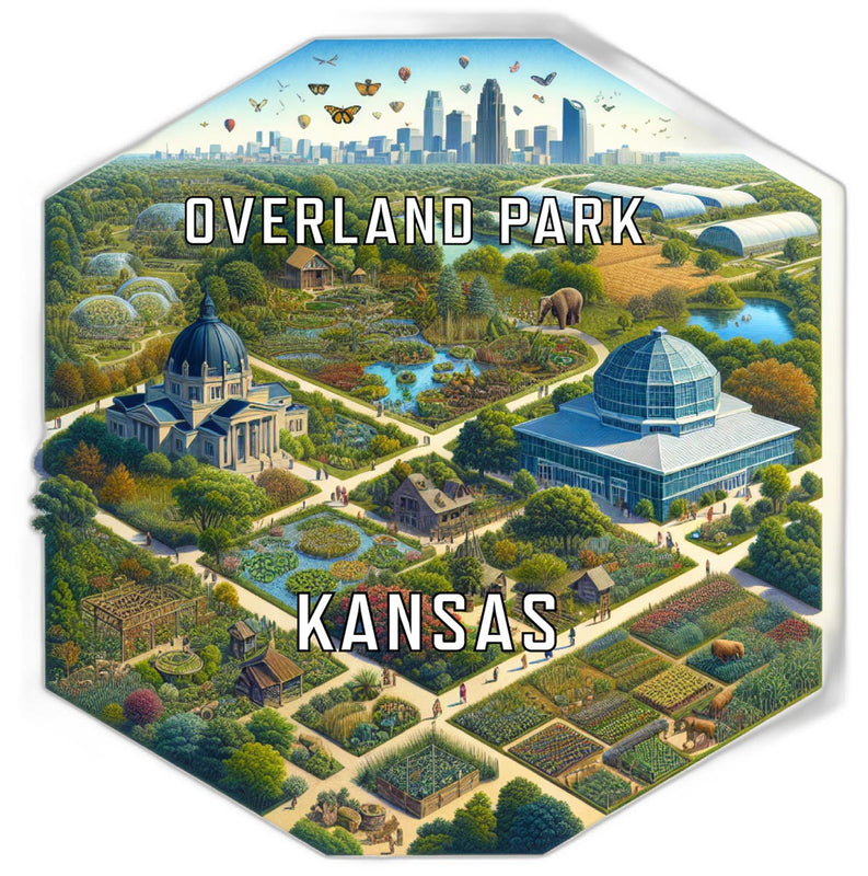Overland Park Kansas Souvenir Travel Destination Die Cut Hexagon Fridge Magnet 2-Inch