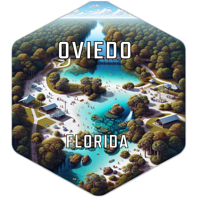 Oviedo Florida Souvenir Travel Destination Die Cut Hexagon Fridge Magnet 2-Inch