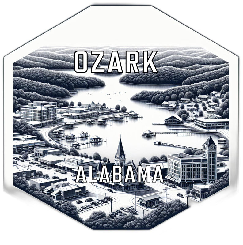 Ozark Alabama Souvenir Travel Destination Die Cut Hexagon Fridge Magnet 2-Inch
