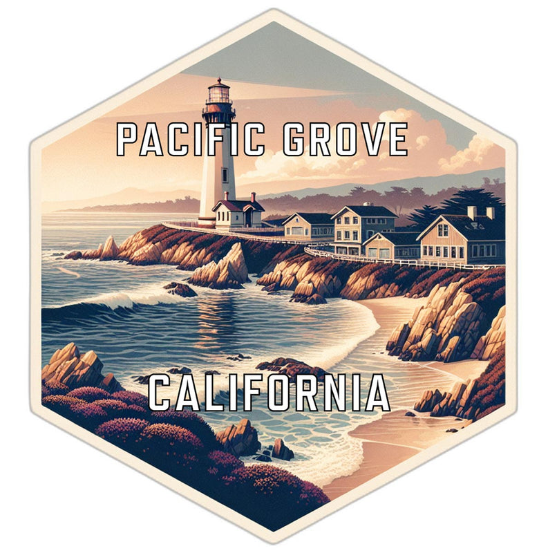 Pacific Grove California Souvenir Travel Destination Die Cut Hexagon Fridge Magnet 2-Inch