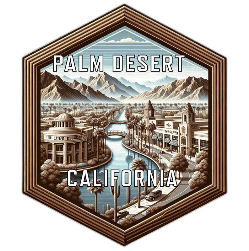 Palm Desert California Souvenir Travel Destination Die Cut Hexagon Fridge Magnet 2-Inch