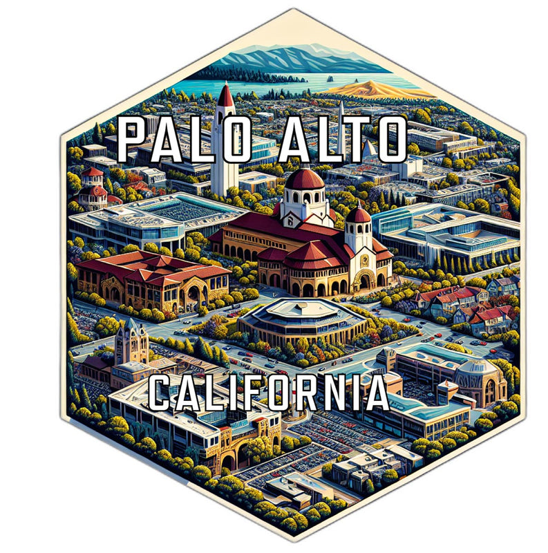 Palo Alto California Travel Destination Souvenir Vinyl Decal Sticker 6-Inch
